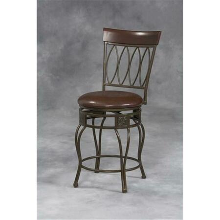 LINON Four Oval Back Bar Stool 30 inch- Matte Bronze 02563MTL-01-KD-U